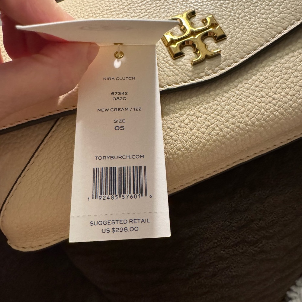 Tory Burch Kira Cream Clutch - Picture 3 of 4